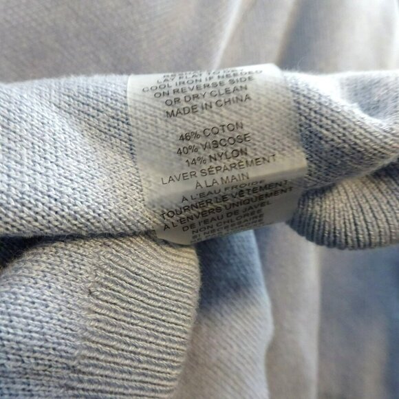 Elie Tahari Womens Light Blue Cotton/Viscose Sweater With Half-Zip Size XL - Picture 6 of 7